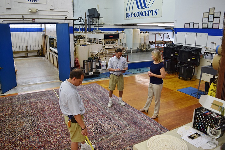 Cleaning team in a commercial facility